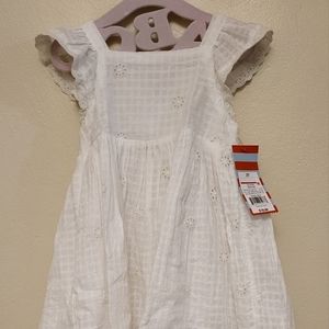 Summer sleeveless white dress embroided
